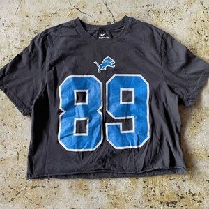 Nike Dan Campbell Black Detroit Lions Retired Player Name & Number Cropped Tee